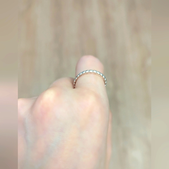 Sterling Silver Stackable Beaded Ring - Picture 4 of 4